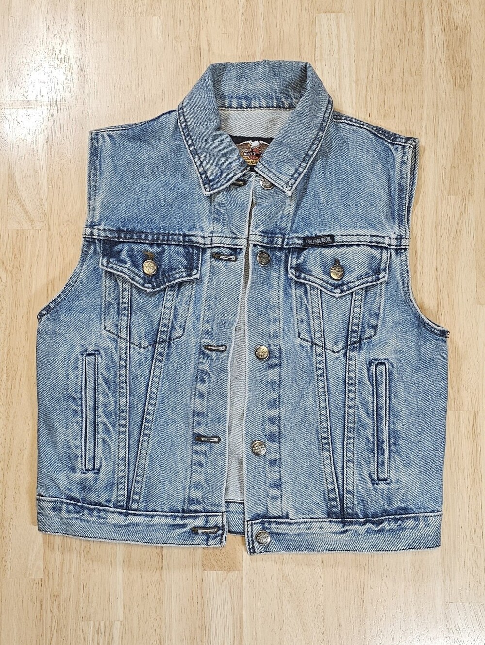 Harley Davidson Blue Denim Vest
